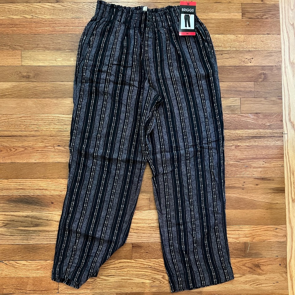 Briggs New York Linen Black and Gray Wide Leg Pants